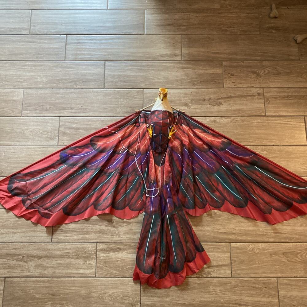 Vintage Handmade Eagle Hawk Style Decorative Flying Kite or Wall Hanging Decor
